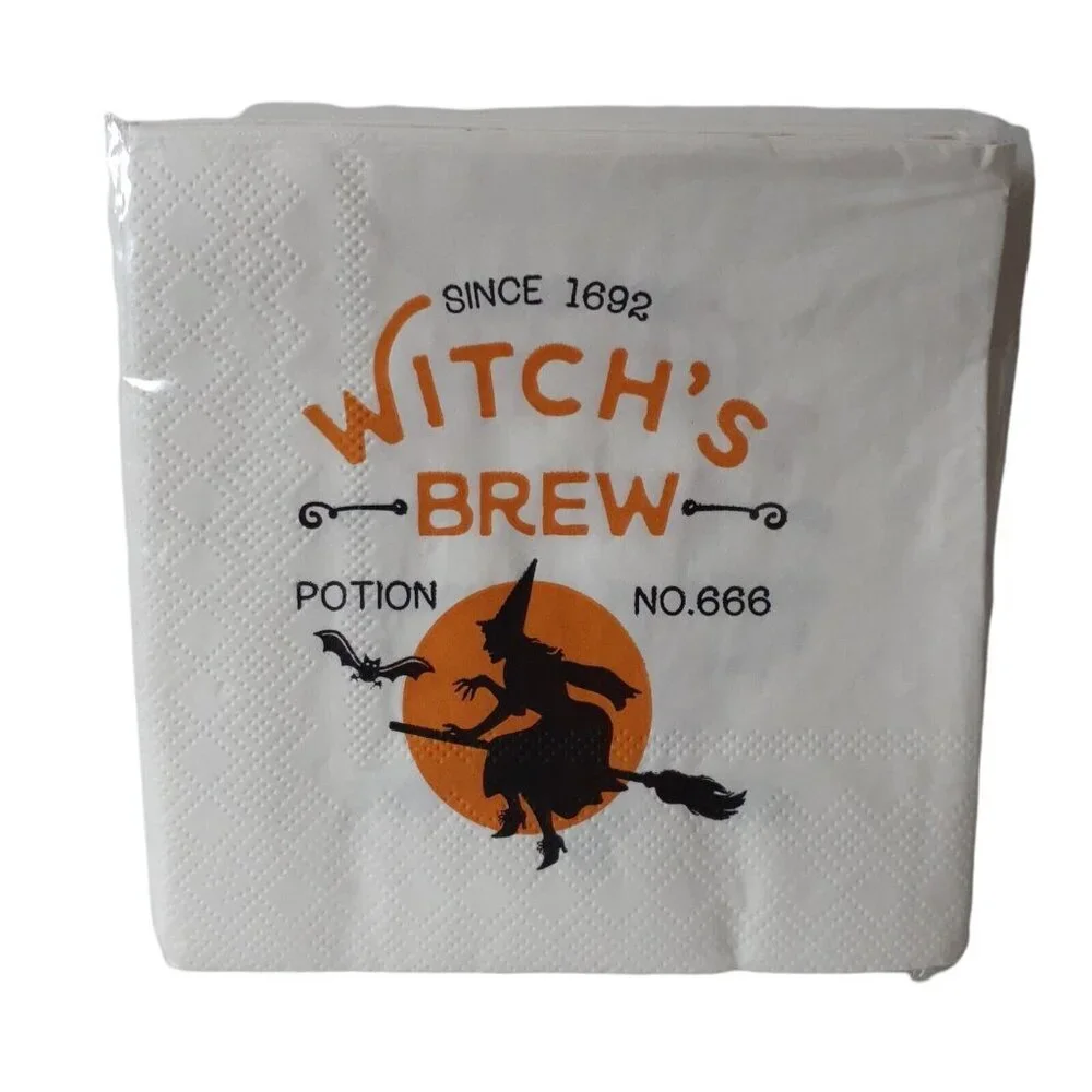 Halloween Paper Party Napkins Witch's Brew Potion Cocktail Dessert 40 pc